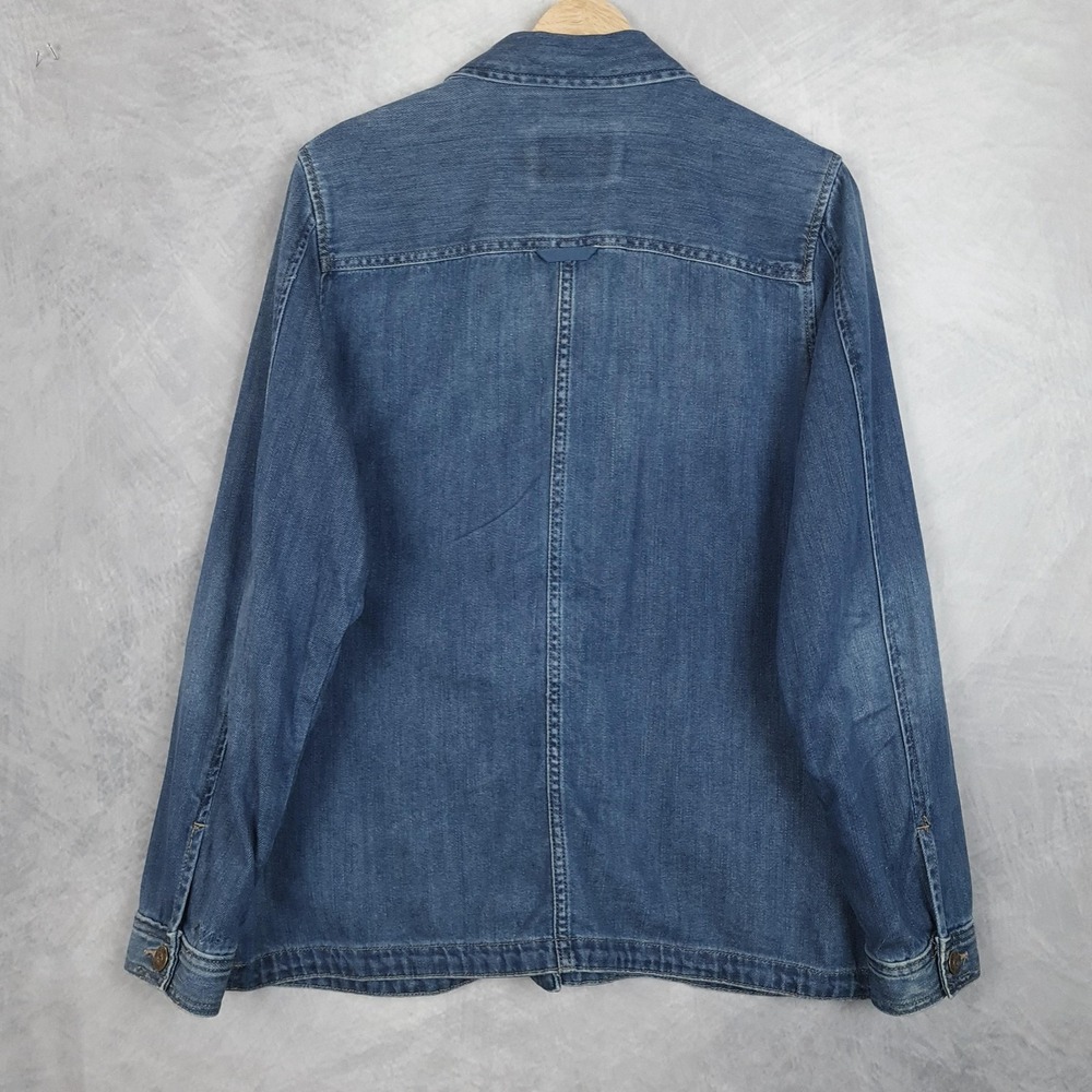 Orvis Field Shirt Jacket Womens Large Blue Denim Chore Military Utility Workwear - Picture 10 of 16